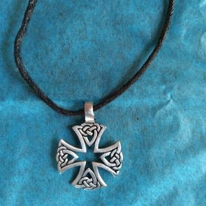 Silver Celtic cross necklace